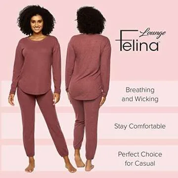 Felina | Comfyz Coco 2 Piece Lounge Set | Loungewear | Sleepwear (Sage/Taupe, Medium)