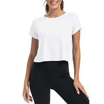 Mippo Short Sleeve Crop Top - Stylish Athletic Wear for Women