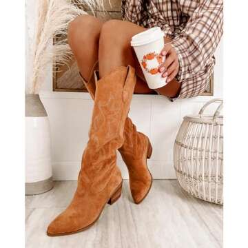 Stylish Erocalli Cowboy Boots for Women in Vegan Leather