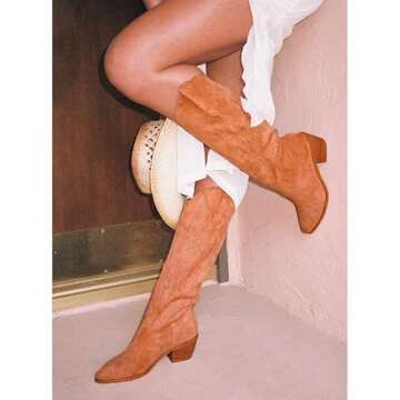 Stylish Erocalli Cowboy Boots for Women in Vegan Leather