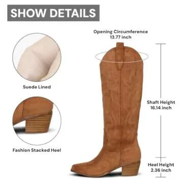 Stylish Erocalli Cowboy Boots for Women in Vegan Leather