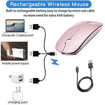 Artusi Wireless Mouse - Rechargeable & Ergonomic Design