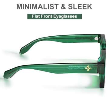 VISOONE 2 Pack Blue Light Blocking Glasses Rectangle Frame and Chic Preppy Look for Women Men RIVER