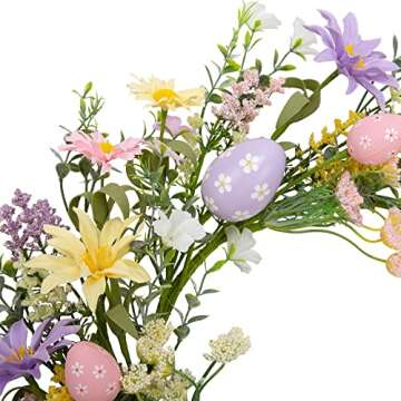 VGIA Easter Wreath 18" with Pastel Eggs and Flowers