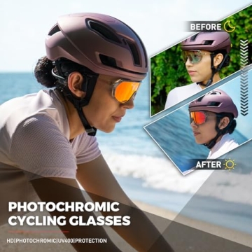 KAPVOE Photochromic Cycling Glasses UV Protection Comfort Fit