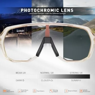 KAPVOE Photochromic Cycling Glasses UV Protection Comfort Fit
