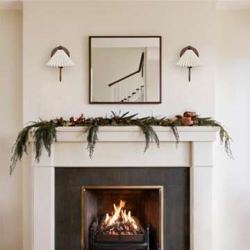 Vintage Ceramic Wall Lamp with White Pleated Shade, Light Sconces Bedroom