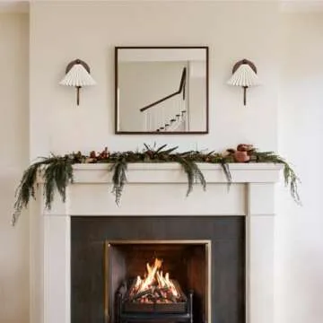 Vintage Ceramic Wall Lamp with White Pleated Shade, Light Sconces Bedroom