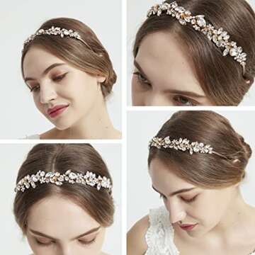 Elegant Oriamour Crystal Wedding Headbands for Brides