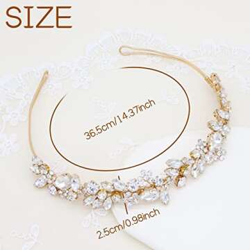 Elegant Oriamour Crystal Wedding Headbands for Brides