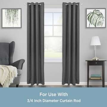 Kenney Adjustable Bracket, for 3/4" Curtain Rod, Satin Nickel, 2 Pack