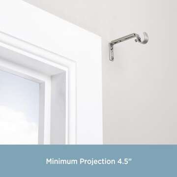 Kenney Adjustable Bracket, for 3/4" Curtain Rod, Satin Nickel, 2 Pack