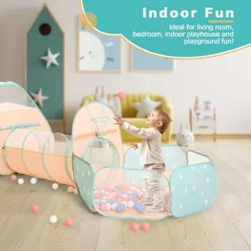 SISTICKER 3 in 1 Kids Play Tent with Ball Pit and Tunnel