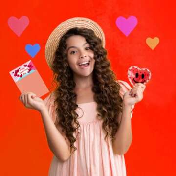 24 Pack Valentines Day Gifts Cards with Heart Stress Balls Squishy Squeeze Toys Great for Adults Valentines Party Favors Valentine's Day Gifts