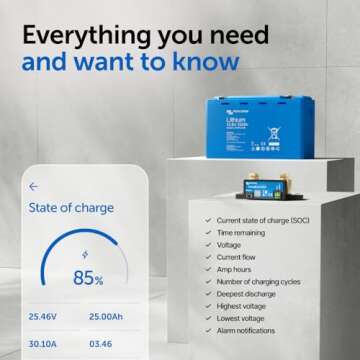Victron Energy SmartShunt Battery Monitor (Bluetooth) - Victron Smart Shunt - 6.5V-70V, 300 amp