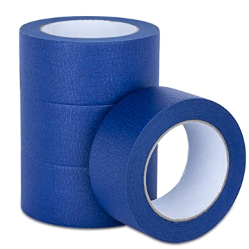 XUXU Blue Painters Tape, 2 Inch Blue Painters Masking Tape Bulk for Multi-Surface, Produce Sharp Lin...