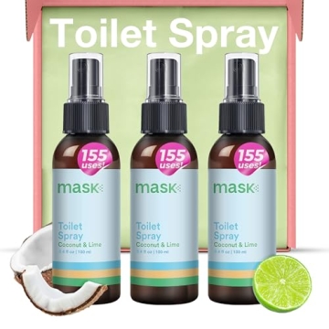 Mask Toilet Spray - Travel Size Bathroom Spray with Coconut Lime Scent, Pack of 3