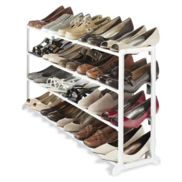 Whitmor 4 Tier 20 Pair Shoe Rack Organizes Space