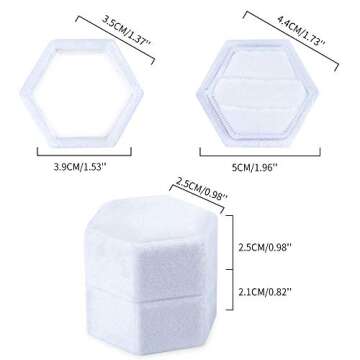 DesignSter Velvet Hexagon Ring Box for Weddings and Proposals