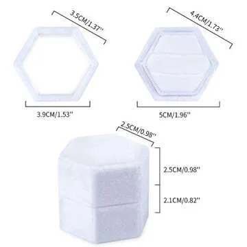 DesignSter Velvet Hexagon Ring Box for Weddings and Proposals