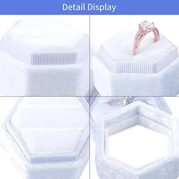 DesignSter Velvet Hexagon Ring Box for Weddings and Proposals