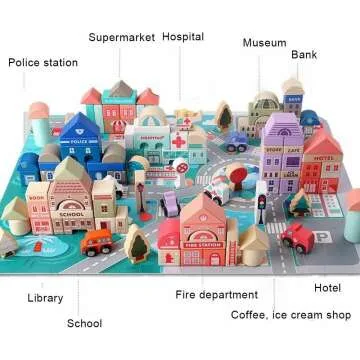 Wooden Building Blocks for Kids - Educational Stackers