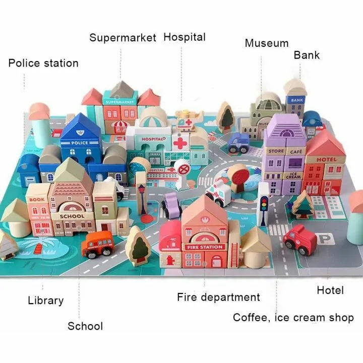 Wooden Building Blocks for Kids - Educational Stackers