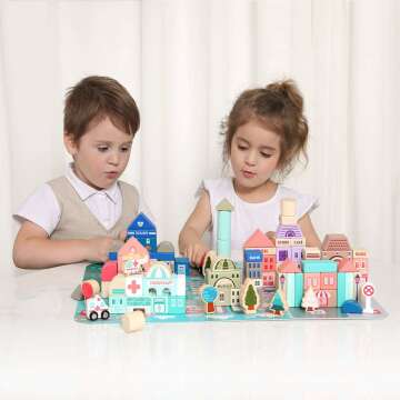 Wooden Building Blocks for Kids - Educational Stackers