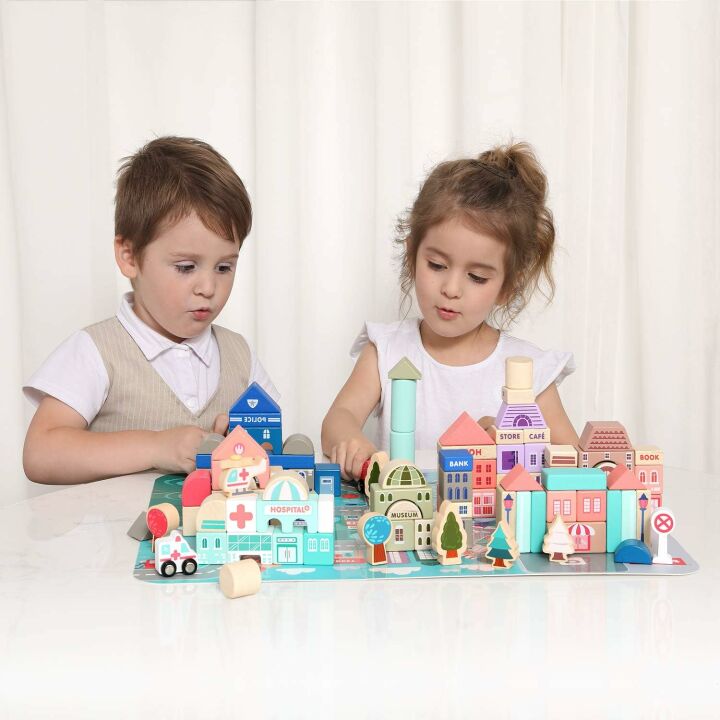 Wooden Building Blocks for Kids - Educational Stackers