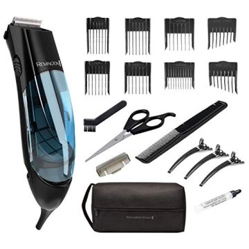 Remington Vacuum Haircut Kit - Hair Clippers with Vacuum and Removable Chamber (18-Piece)