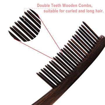 TAN MUJIANG Anti-Static Wooden Hair Comb for All Hair Types