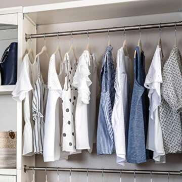 ZOBER Premium Velvet Non Slip Ultra Slim Clothes Hangers for Tops, Dress Shirts, Blouses, Strappy Dresses, Delicates (50 Pack) 50% Closet Space, 360° Swivel Hook