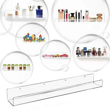 JUOIFIP Acrylic Shelves 2 Pack - Modern Wall Mounted Display