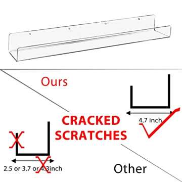 JUOIFIP Acrylic Shelves 2 Pack - Modern Wall Mounted Display