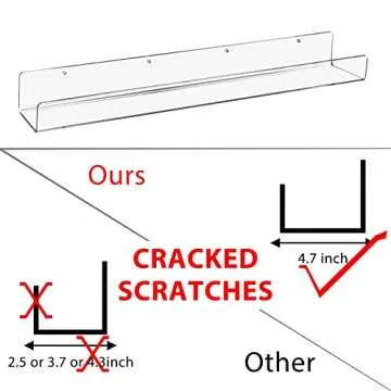 JUOIFIP Acrylic Shelves 2 Pack - Modern Wall Mounted Display