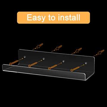 JUOIFIP Acrylic Shelves 2 Pack - Modern Wall Mounted Display