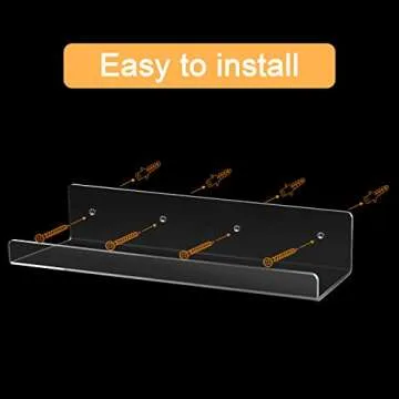 JUOIFIP Acrylic Shelves 2 Pack - Modern Wall Mounted Display