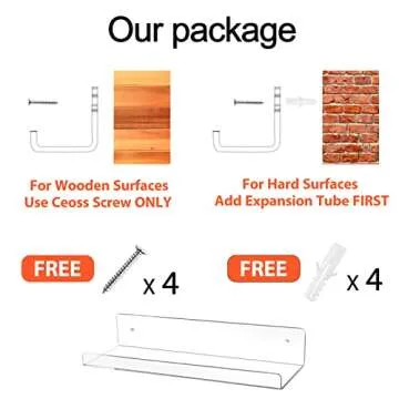 JUOIFIP Acrylic Shelves 2 Pack - Modern Wall Mounted Display