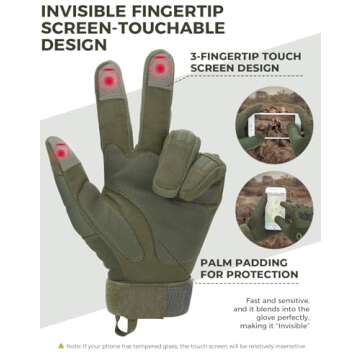 KEMIMOTO Tactical Gloves - Durable Touchscreen Protection
