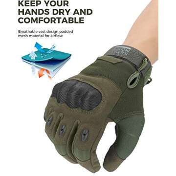 KEMIMOTO Tactical Gloves - Durable Touchscreen Protection