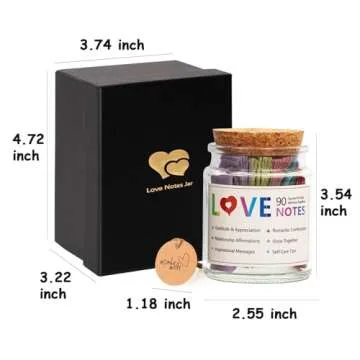 Qunrwe 90 PCS Love Notes Jar,Valentines Day Gifts for Him Her,Romantic Anniversary Birthday Engageme...