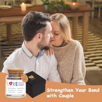 Qunrwe 90 PCS Love Notes Jar,Valentines Day Gifts for Him Her,Romantic Anniversary Birthday Engagement Wedding Long Distance Couple Gifts for Women Men Husband Wife Boyfriend Girlfriend Lover