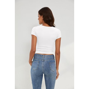 KAMISSY Women’s Stylish Workout Crop Tee for Comfort