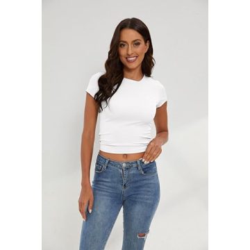 KAMISSY Women’s Stylish Workout Crop Tee for Comfort