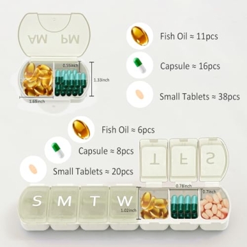 VirgoCCY Stylish 2-Pack Daily and Weekly Pill Organizer