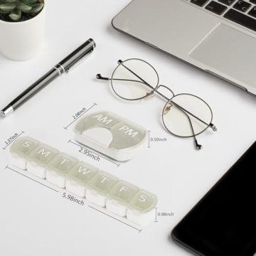 VirgoCCY Stylish 2-Pack Daily and Weekly Pill Organizer
