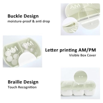 VirgoCCY Stylish 2-Pack Daily and Weekly Pill Organizer