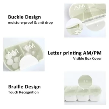 VirgoCCY Stylish 2-Pack Daily and Weekly Pill Organizer