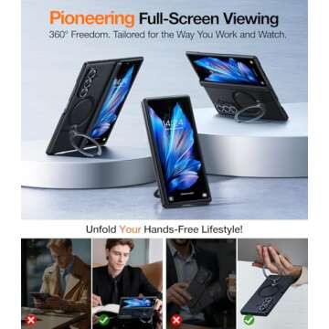 TORRAS 360° Spin Magnetic Stand for Galaxy Z Fold 7 Case