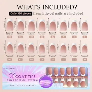 BTArtboxnails French Tip Soft Gel Nails - 320pcs